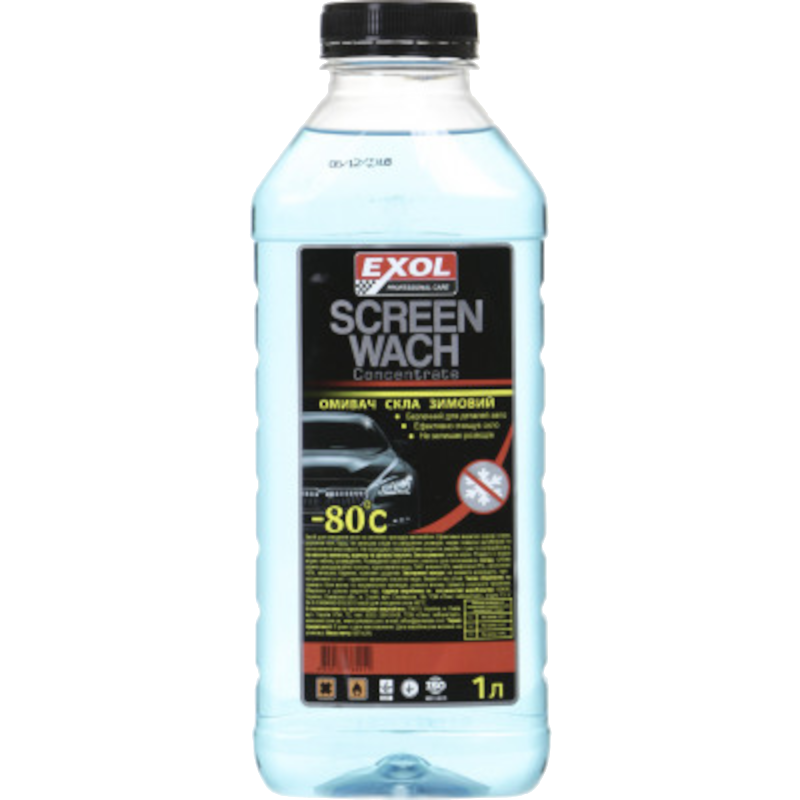 Рідина для склоомивача EXOL, зимова, -80°C, 1л